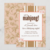 Mahjong Party Invitation, toile, mahjong tiles 招待状 (正面/裏面)