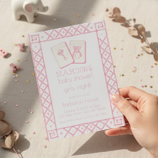 mahjong party lover Green Dragon Bamboo 招待状