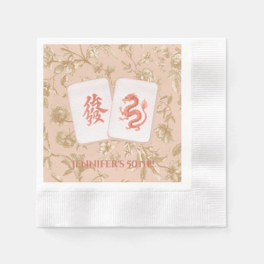 Mahjong Party Napkin, Toile 縁ありカクテルナプキン (正面)