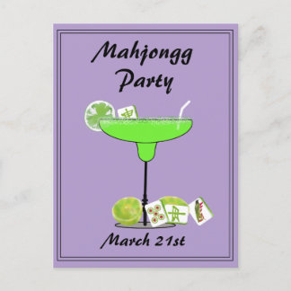 Mahjong Party Postcard Invitation  インビテーションポストカード