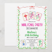 Mahjong party theme invitation 招待状 (正面/裏面)