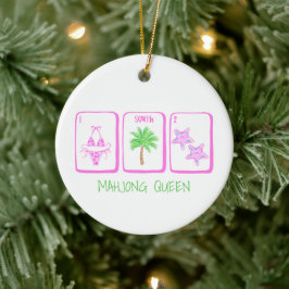 MAHJONG QUEEN ビーチマージャン牌 コースタルプリ セラミックオーナメント