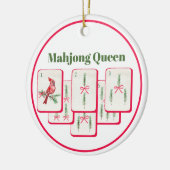 Mahjong Queen Mahjong Christmas Bam Tiles セラミックオーナメント (左)