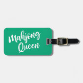 Mahjong Queen Personalized Name in Green ラゲッジタグ (正面横)