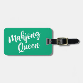 Mahjong Queen Personalized Name in Green ラゲッジタグ
