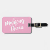 Mahjong Queen Personalized Name in Pink ラゲッジタグ (正面横)