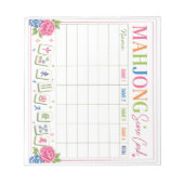 Mahjong Score Card Floral Design ノートパッド (正面)
