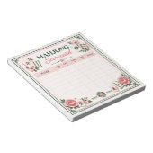 Mahjong Scorecard Floral  ノートパッド (アングル)