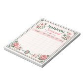 Mahjong Scorecard Floral  ノートパッド (回転)