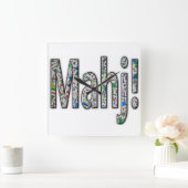 Mahjong Square Clock - Mahj! スクエア壁時計 (ホーム)