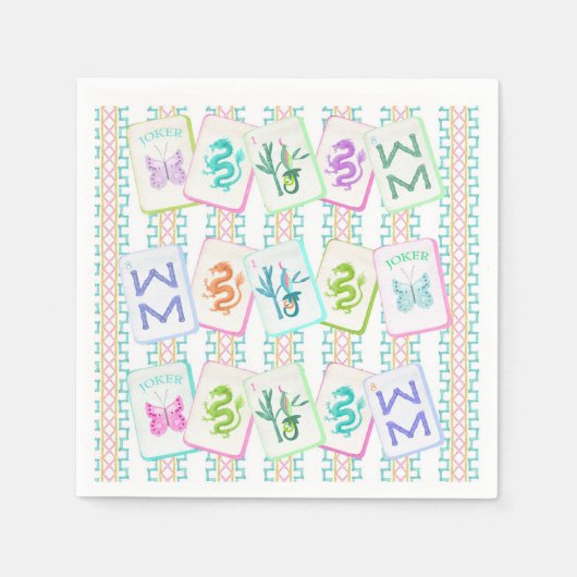 MAHJONG TILE NAPKIN スタンダードカクテルナプキン (正面)