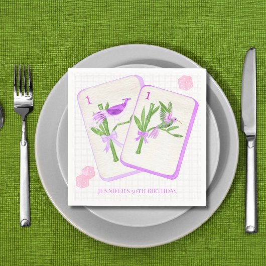Mahjong Tile Napkins for Mahjong Party Decor スタンダードカクテルナプキン