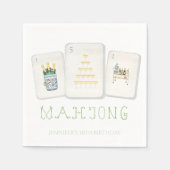 Mahjong Tile Napkins for Preppy Mahjong Party スタンダードカクテルナプキン (正面)