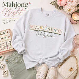 Mahjong Tile Queen Cute  スウェットシャツ