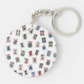  MahJong tiles and symbols patterns  キーホルダー (裏面)