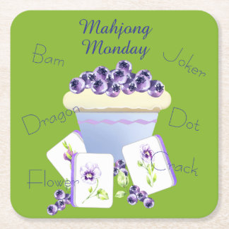 Mahjong Tiles Paper Coaster スクエアペーパーコースター