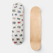 MahJong tiles photography on badge background  スケートボード (正面)