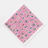 MahJong tiles symbols on pink (コーナー)