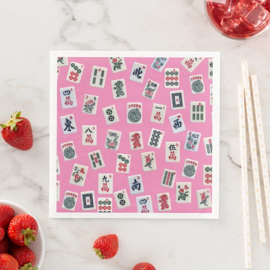 MahJong tiles symbols on pink (インサイチュ)