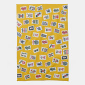 MahJong tiles (symbols) on yellow キッチンタオル (縦)
