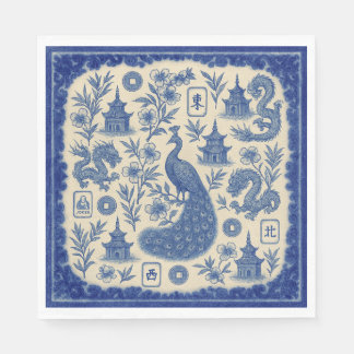 Mahjong Toile Napkins or Guest Towels スタンダードランチョンナプキン