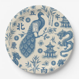 Mahjong Toile Paper Plates ペーパープレート
