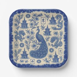 Mahjong Toile Paper Plates ペーパープレート