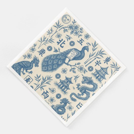 Mahjong Toile Party Napkins (コーナー)