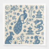 Mahjong Toile Party Napkins (正面)