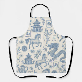 Mahjong Toile - Year of the Horse Apron エプロン