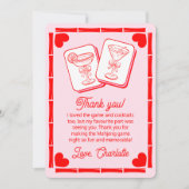 Mahjong Valentine's Cocktail Thank You Card 招待状 (正面)