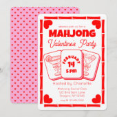 Mahjong Valentine's Party Invitation 招待状 (正面/裏面)