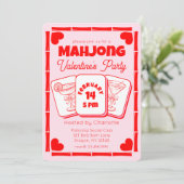 Mahjong Valentine's Pink Party Invitation 招待状 (スタンド正面)