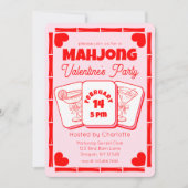 Mahjong Valentine's Pink Party Invitation 招待状 (正面)