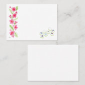 Mahjong Watercolor Flower Blossoms Place Card プレイスカード (正面/裏面)