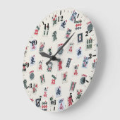 MahJonggゲームシンボルタイル ラージ壁時計 (傾斜)