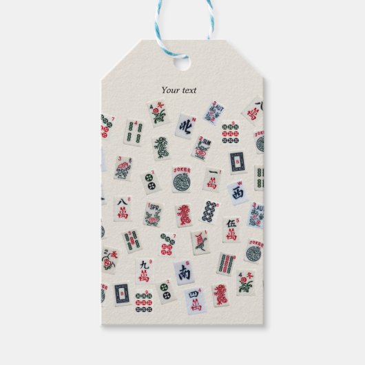 MahJonggタイル記号デザインバッジ ギフトタグ (正面)