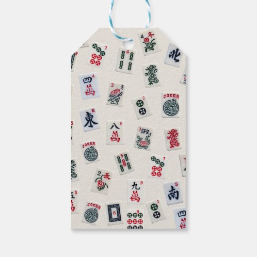 MahJonggタイル記号デザインバッジ ギフトタグ (裏面)