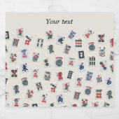 MahJonggタイル記号デザインバッジ スパークリングワインラベル (シングルラベル)