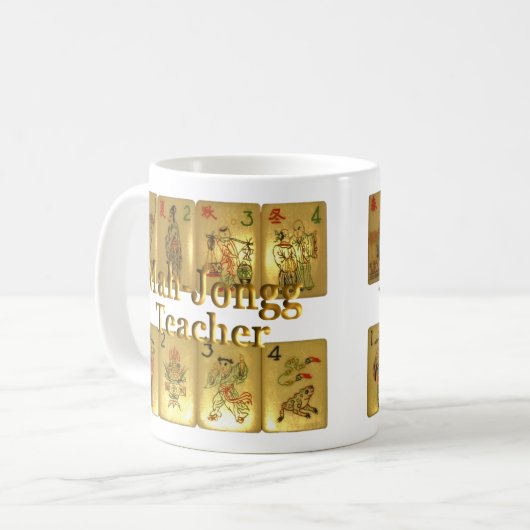 MahJongg先生のマグ コーヒーマグカップ (正面左)