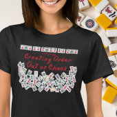 MahJongg混沌から秩序を作り出すブラック Tシャツ