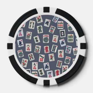 MahJongg tiles design on dark blue ポーカーチップ