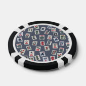 MahJongg tiles design on dark blue ポーカーチップ (シングル)