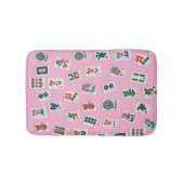 MahJongg tiles design on light pink バスマット (正面)