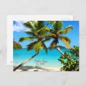 Maho湾のビーチの聖ヨハネの郵便はがき ポストカード (正面/裏面)