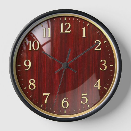 Mahogany Red Wood decorative clock 壁時計 (正面)