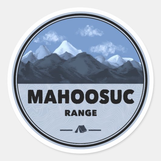 Mahoosuc Range New Hampshire Maine Camping ラウンドシール (正面)
