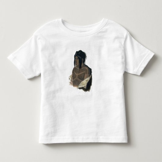 Mahsette-Kuiuabのクリー族のインディアンの責任者、プレート トドラーTシャツ (正面)