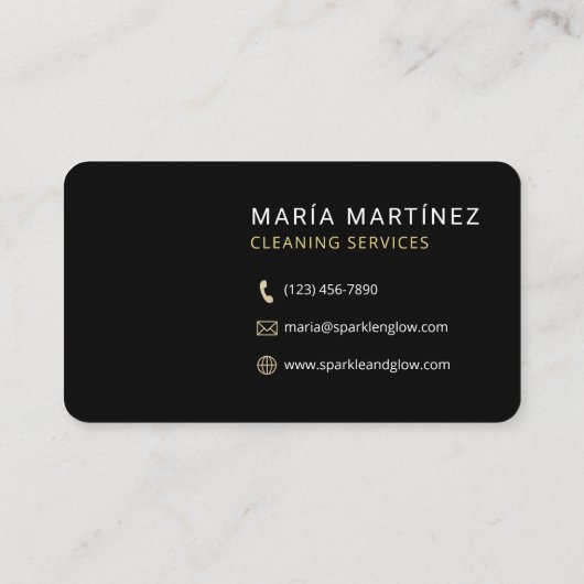 Maid and Cleaning Black Gold Professional 名刺 (裏面)