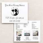 Maid Cleaning House QR Code Sparkling Business チラシ<br><div class="desc">Maid Cleaning Service" business card featuring a QR code for convenient service access. Sparkling,  efficient design perfect for connecting clients directly with booking,  information,  and contact options through a quick scan.</div>